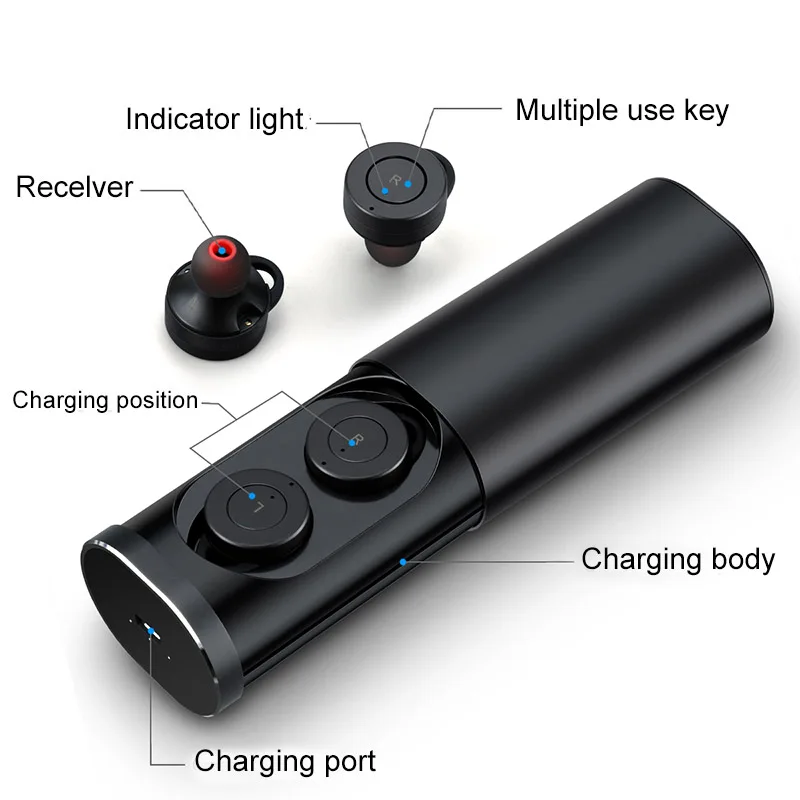 Наушники B1 TWS Bluetooth наушники 2600 мА/ч металлические тянущиеся зарядное устройство