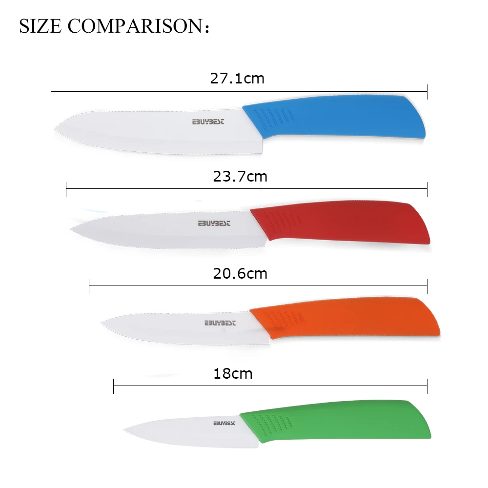 Kitchen Knives Ceramic Knives 3 4 5 6 inch Zirconia Black / White Blade Paring Fruit Vege Colorful Handle Ceramic knife Set