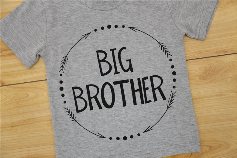 Детская футболка с надписью Big Brother рубашка для мальчиков и девочек повседневная