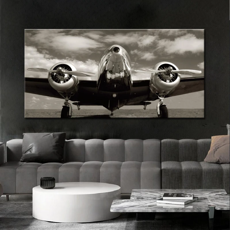 

Posters and Prints on Canvas Wall Art Canvas Painting Classic Vintage Airplane Pictures Home Decoration for Living Room No Frame