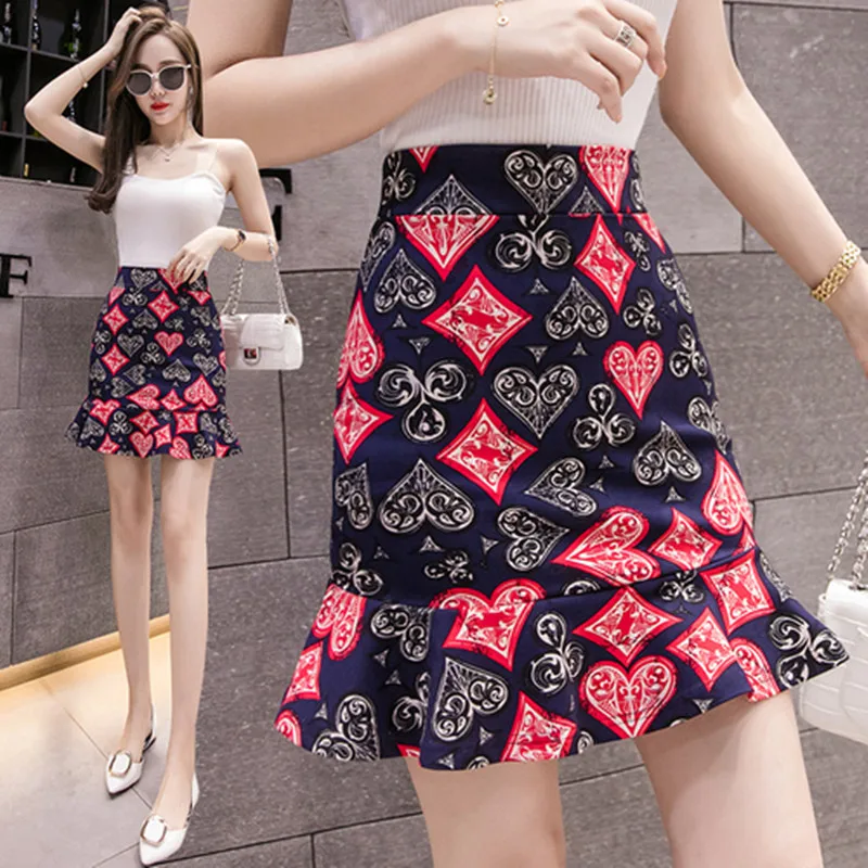 Женская облегающая юбка с оборками MSSNNG короткая эластичная завышенной талией в