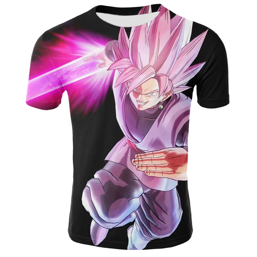 Футболка с драконом летняя мужская футболка 3D принтом Dragon Ball Z Super Saiyan Goku