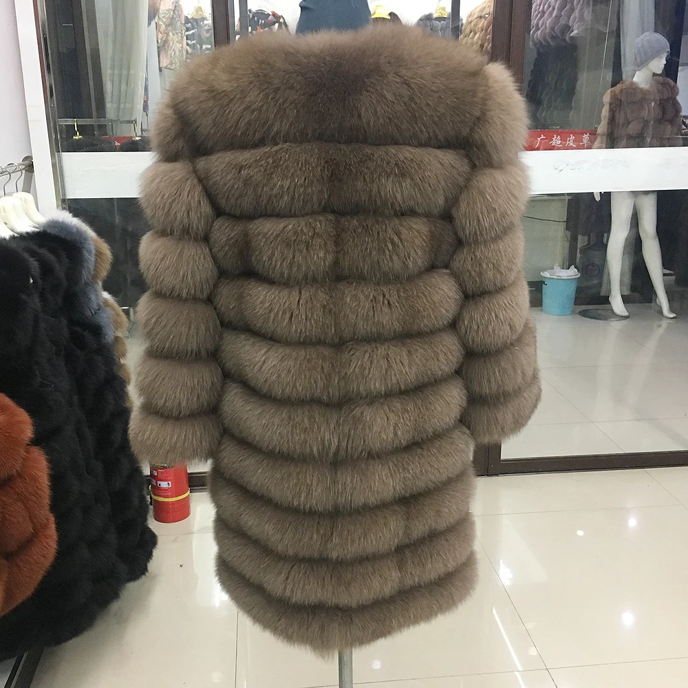 Зимние женские меха лисы пальто с мехом 100% натуральный мех длинное лисьим новая