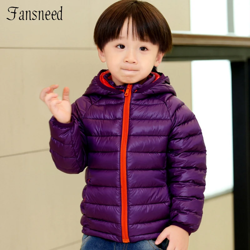 2016 новый зимний хлопок проложенный одежды пальто детей пуховик сплошной цвет с