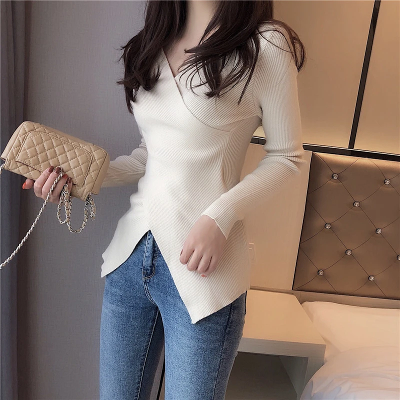 HziriP 2019 Slim Women Comfortable Irregular Pendulum Knitted Sweaters Pullover High Quality Spring Autumn Winter | Водолазки