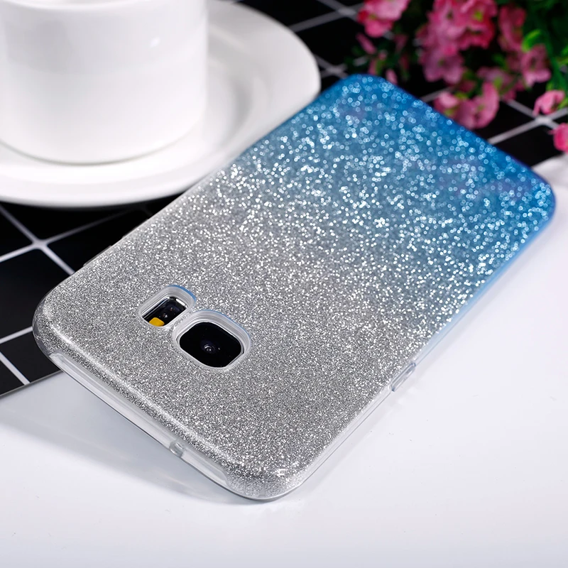 Чехол OLOEY для Samsung Galaxy S6 S7 Edge S8 Plus S5 Note 8 5 4 двухслойный Блестящий Мягкий силиконовый