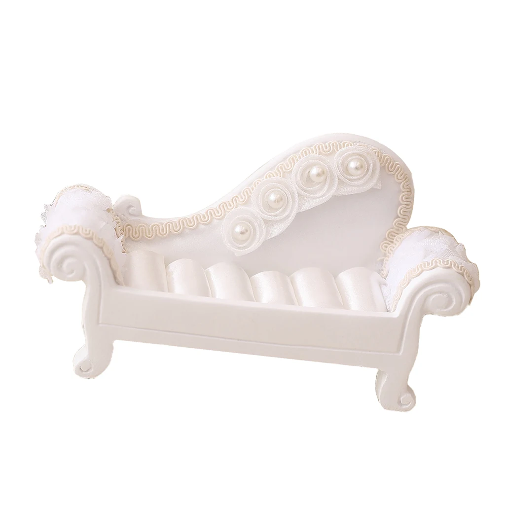 Белый Диванный стул чехол для украшений коробка колец миниатюрная мебель