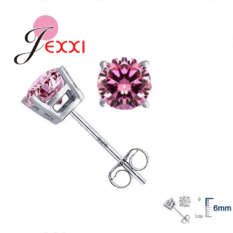 Женские серьги гвоздики из серебра 925 пробы с фианитом|stud earrings|stud earrings wholesaleearrings