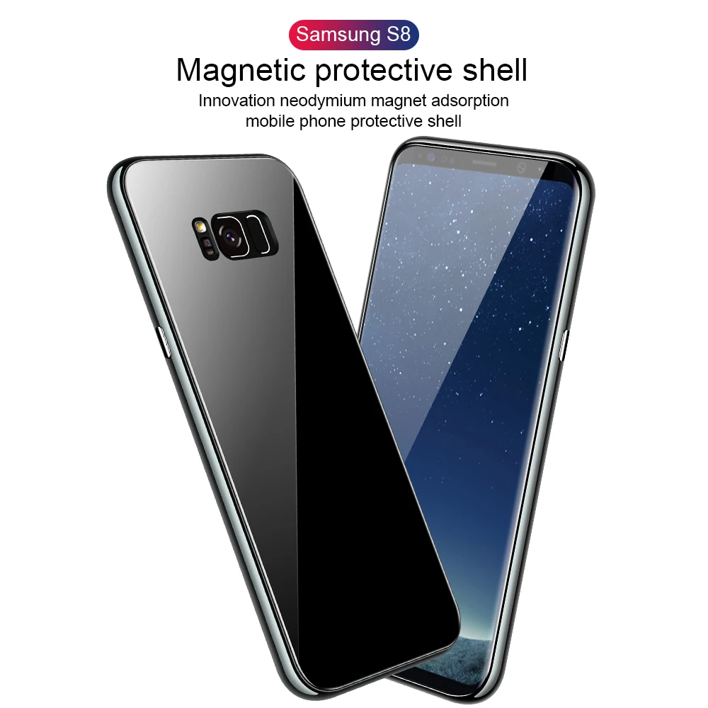 360 полная защита Магнитный чехол для Samsung Galaxy S7 edge S8 S9 Plus с магнитной адсорбцией