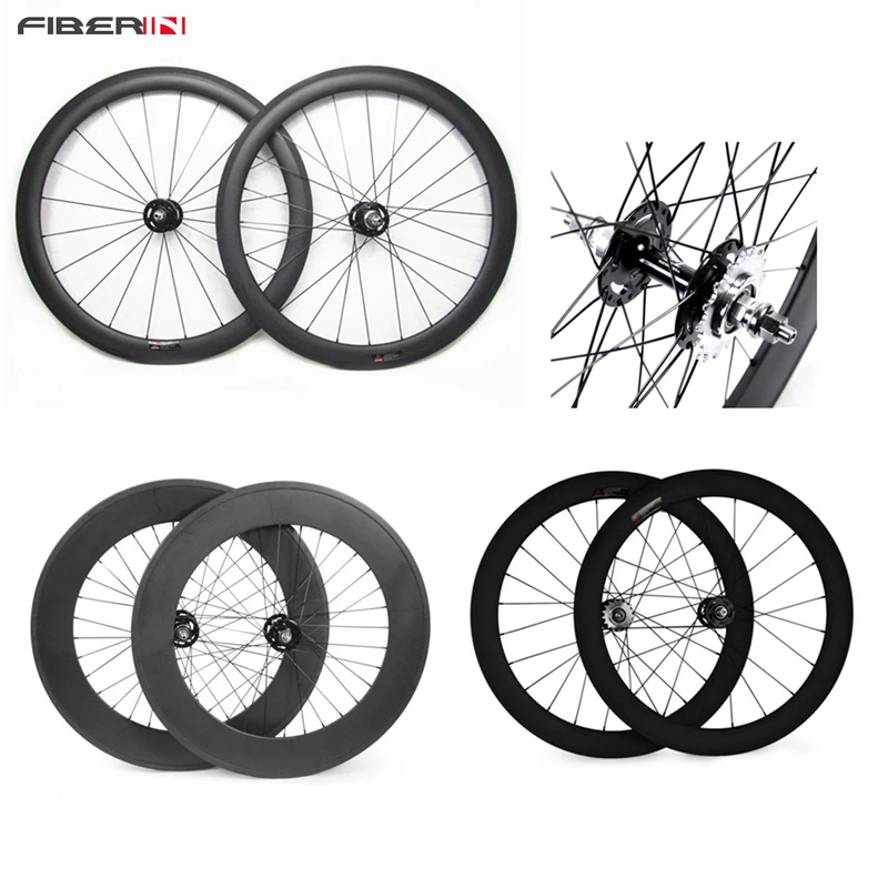 Fast Delivery 700C 50/60/88mm clincher/tubular, track front and rear bicycle fixed gear street bike single speed carbon wheel