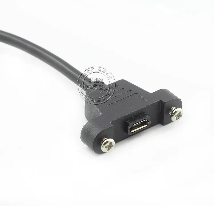 

5pcs Screw Lock Panel Mount Micro USB 2.0 Type B Male to Female M/F Extension Data Sync Power Charge Cable 30cm Screws Shielding