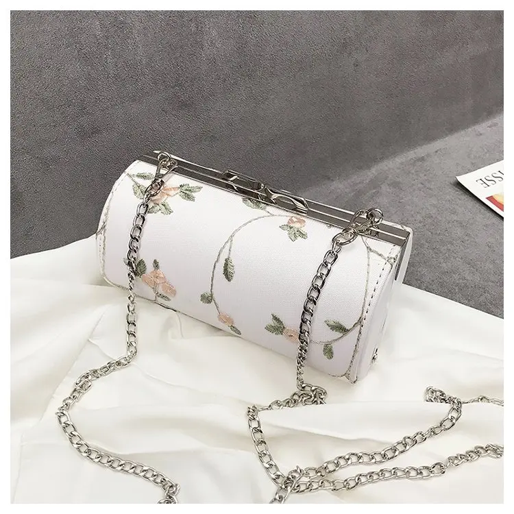 IMOK бренд crossbody hangbag для женщин с цветами сумки круглый плечевой ремень цепочка