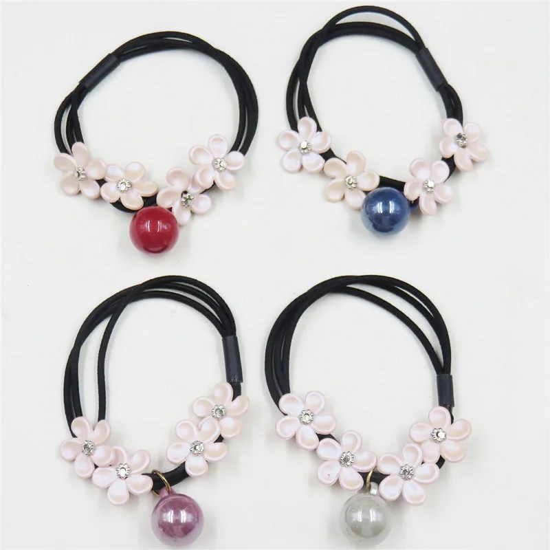 

10 шт./лот, креативные эластичные резинки для волос с 4 цветами для девочек, богемный головной убор, резинки, модные детские аксессуары для вол...