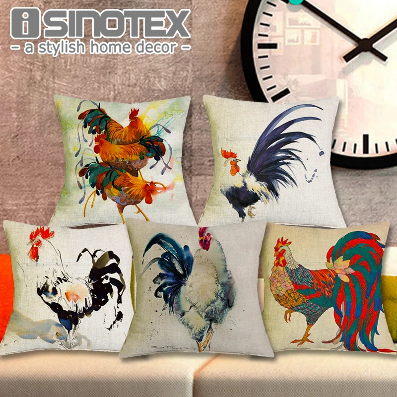 Винтаж петух Чехлы для подушек полиэстер белье Декоративные Подушки Детские