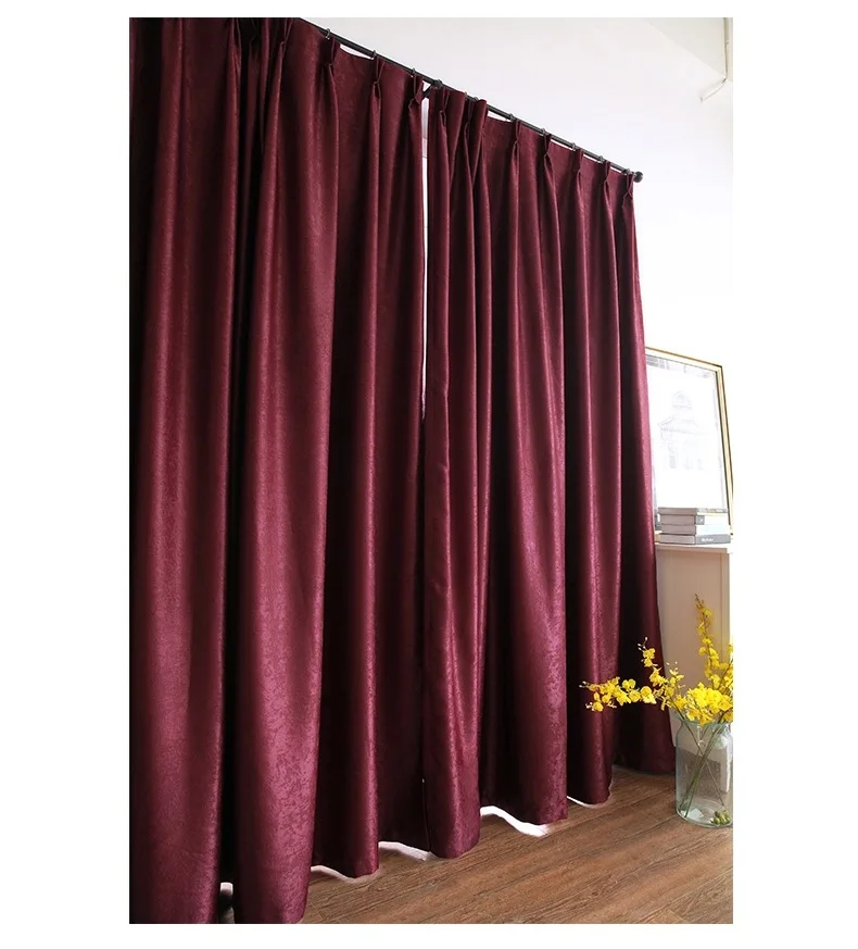 Full Shading Hotel Curtains Forliving Room Bedroom Solid Color Insulation Thick Double Velvet Curtain Fabric Modern Minimalist | Дом и сад