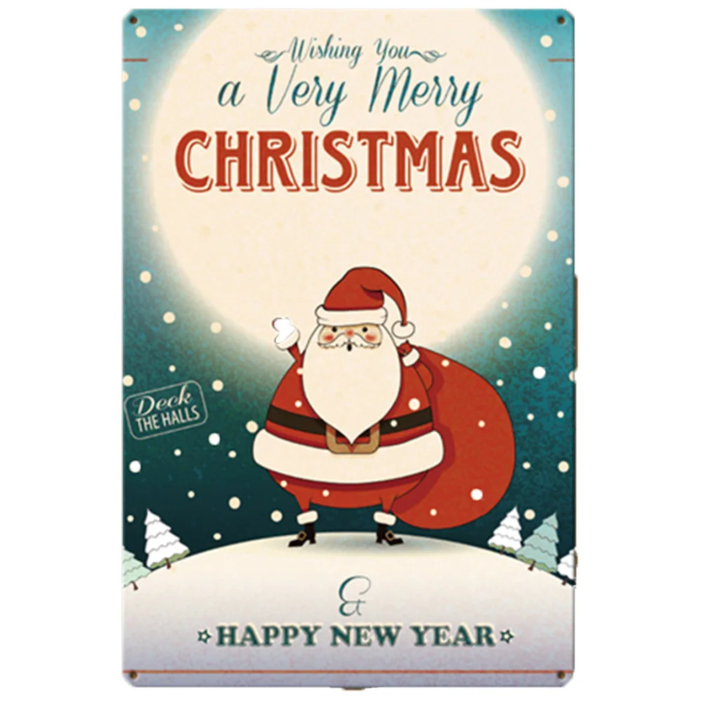 Металлические жестяные плакаты с Санта-Клаусом Рождественское украшение для