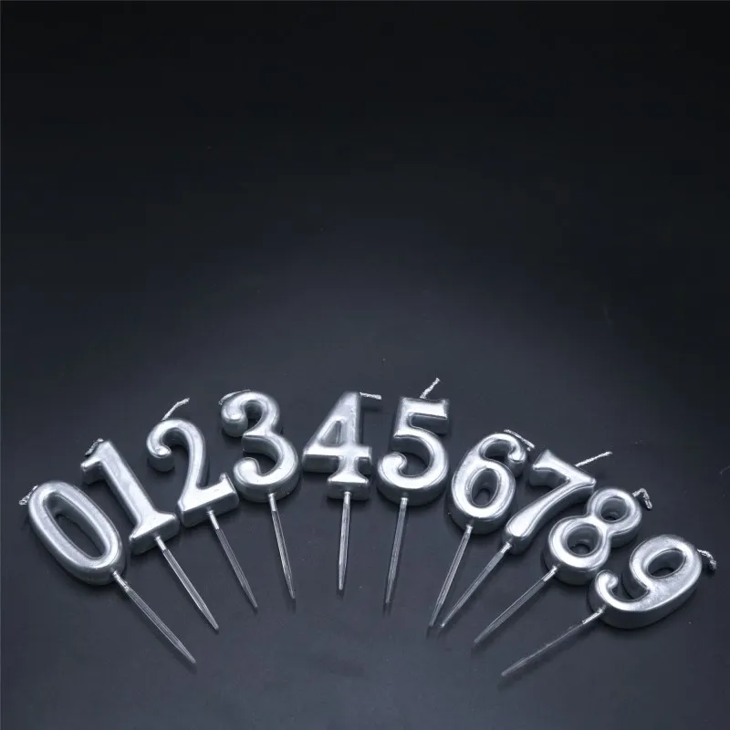 Сверкающие Мини цифровые свечи на день рождения для детей торта Декор топпер С