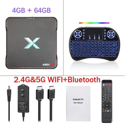 ТВ приставка Android A95X MAX 4G 64GB Android 8,1 ТВ приставка Amlogic S905X2 2,4G& 5G двойной Wifi BT 4,2 1000M медиаплеер Топ Смарт ТВ приставка - Цвет: 4GB 64GB I8 Backlit