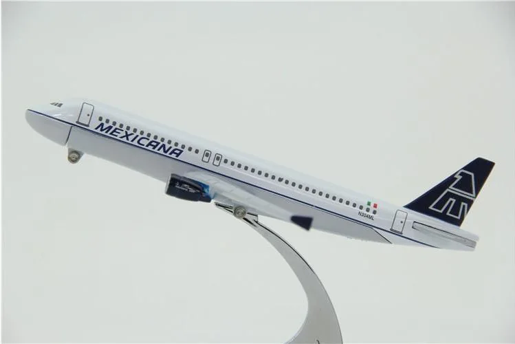 Модель самолета A320 авиакомпании Мексики модель металлическая для детей игрушки