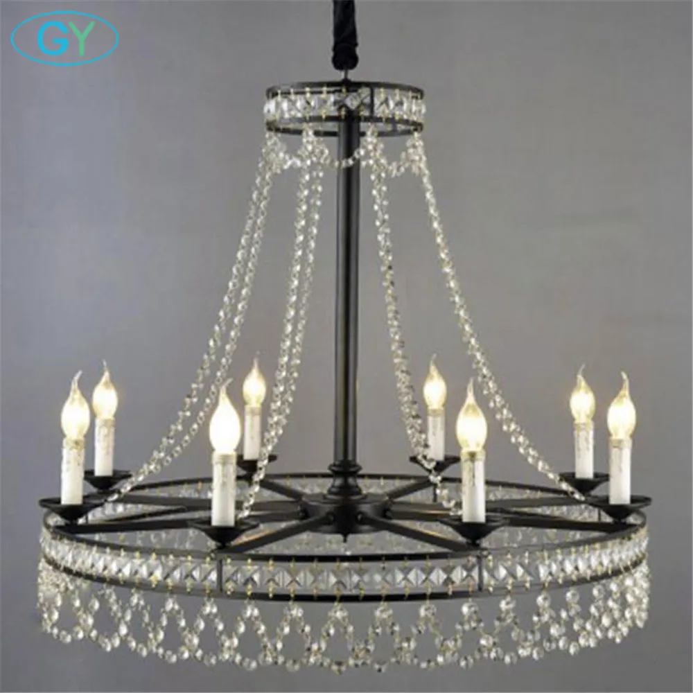 Хрустальная люстра в американском стиле лампа для ресторана французская Свеча