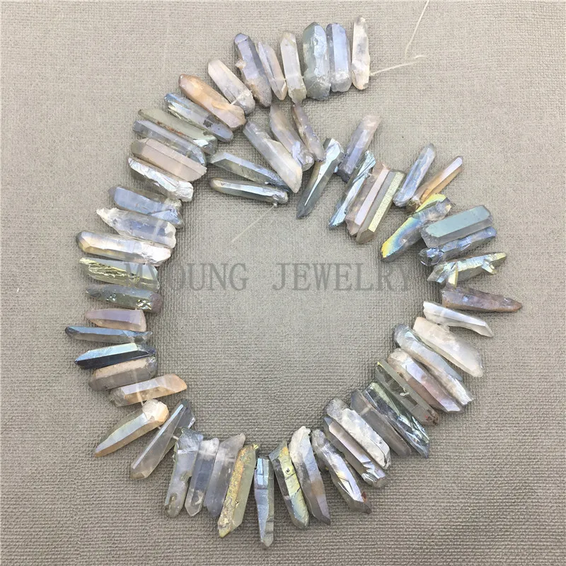 MY0579 титановые необработанные кварцевые точки искусственные Кристальные