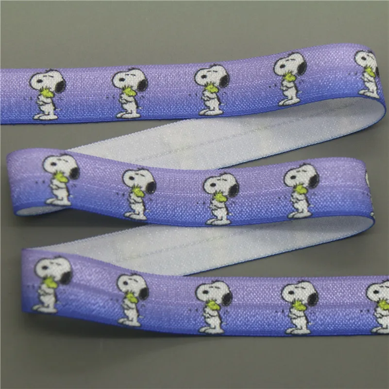 DHK 5/8 ''50 ярдов собака Альпака cac напечатанный складной Эластичный FOE стрейч-лента hairbow головной убор повязка DIY S974 - Цвет: 1