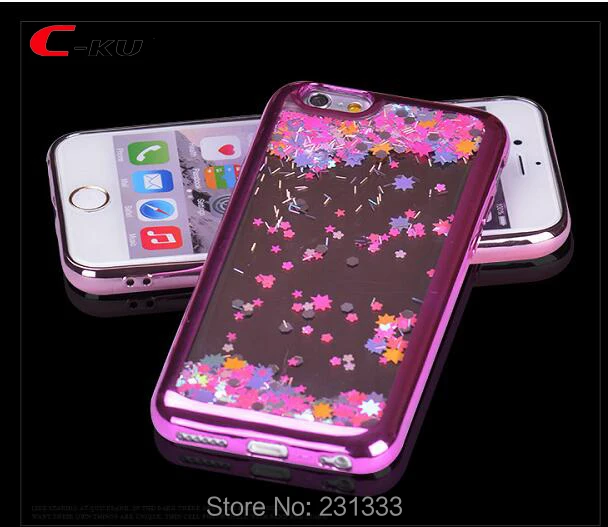 Мягкий чехол из ТПУ C-ku для Iphone 8 7 PLUS I7 6 S жидкие звезды сердце динамическая кожа 1