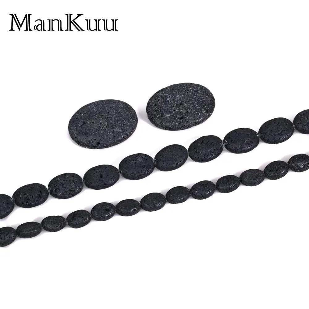 Овальные бусины из натурального лавового камня ManKuu 10*14 мм/15*20 мм/30*40 мм 5