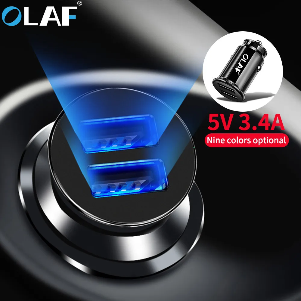 Автомобильное зарядное устройство OALF Mini USB для iPhone X 8 7 6 Plus 3 4 А быстрое Xiaomi Redmi Note
