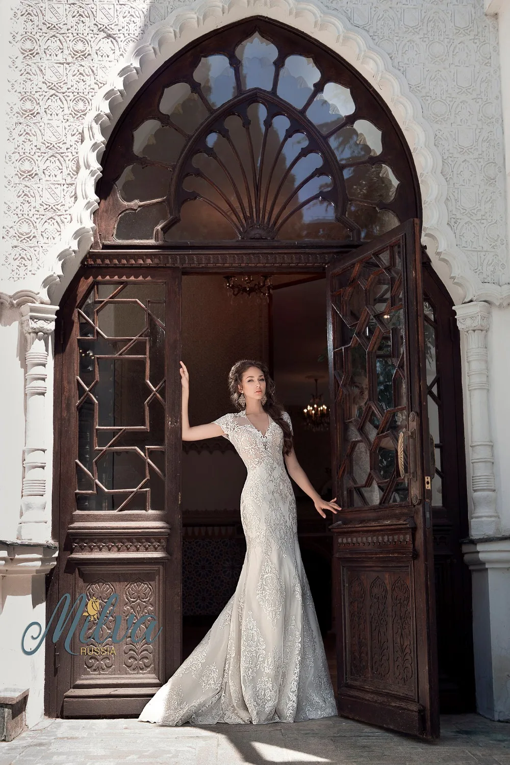 Stylish Vintage Lace Wedding Dress 2017 Corset Back Sweep Train Mermaid Gowns V Neck vestido de casamento | Свадьбы и торжества