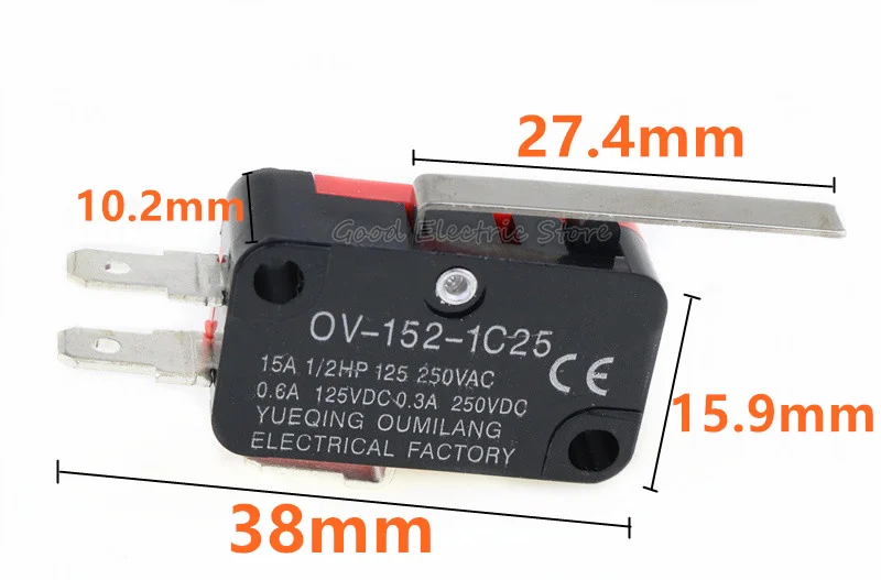 V-152-1C25 V-151-1C25/V-152-1C25/V-153-1C25/V-154-1C25/V-155-1C25/V-156-1C25/V-15-1C25/V-15-1B5/Мгновенный микро концевой выключатель - Цвет: V-152-1C25