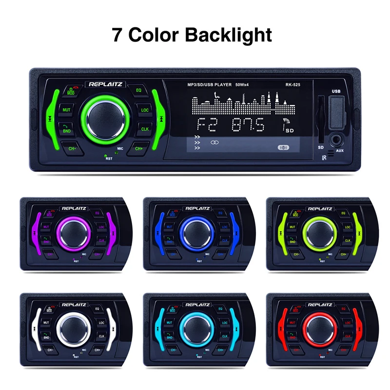 RK-525 автомобиль радио MP3 плеер DC 12 в 1 Din Bluetooth громкой связи USB AUX слот для карт памяти MP3 стерео плеер Автомобильный ISO Мощность кабель