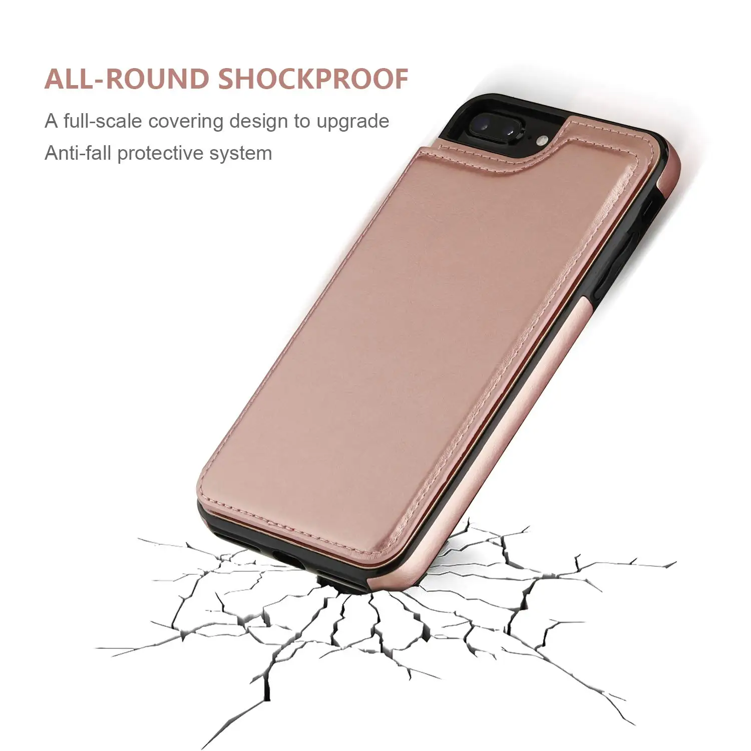 Для iPhone 8 7 6 6s plus ударопрочный чехол-книжка из искусственной кожи с подставкой