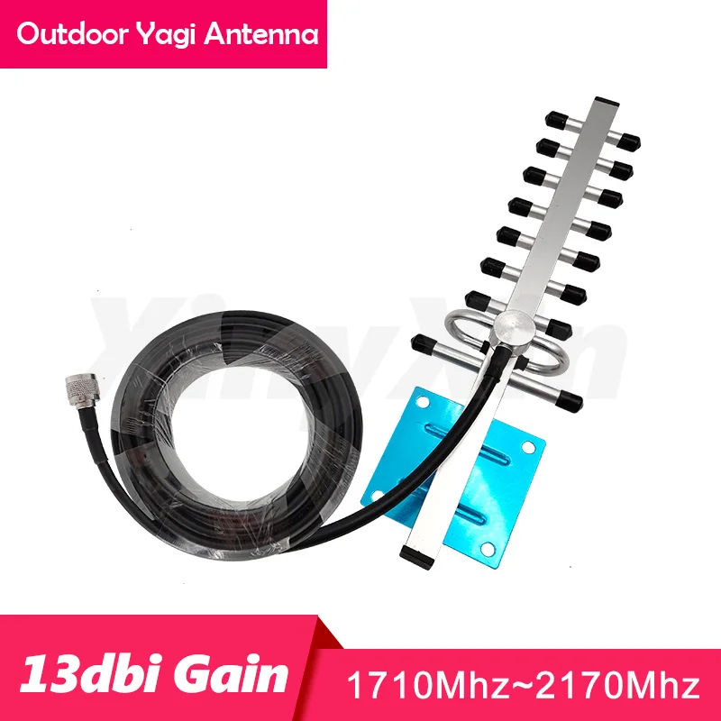 13dBi 1710 2170 DCS 2G 1800 МГц 2100 Антенна Yagi с разъемом N 10 м наружная антенна для