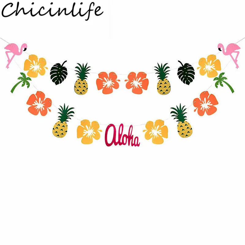 Chicinlife 1 комплект Фламинго Aloha баннер для вечеринки в честь Дня рождения Дети