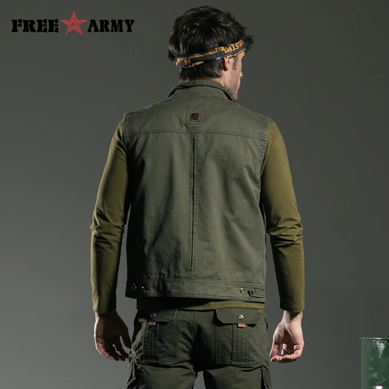 Жилет мужской повседневный из 100% хлопка с карманами | Мужская одежда