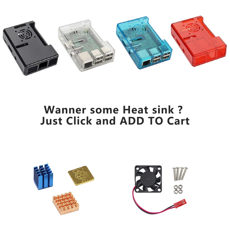 Aokin For Raspberry pi Case Fan Transparent ABS Plastic Cases For Raspberry Pi 3/2 Model B B+ Case Fan