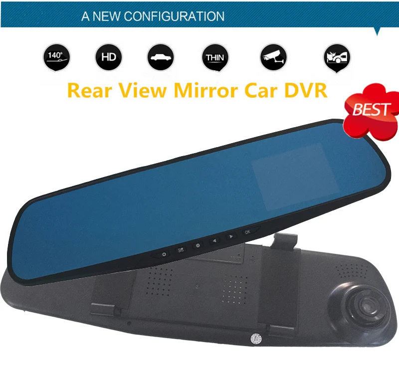 Car Camera Dvr Blue Rearview Mirror Digital Video Recorder Wide Angle | Автомобили и мотоциклы