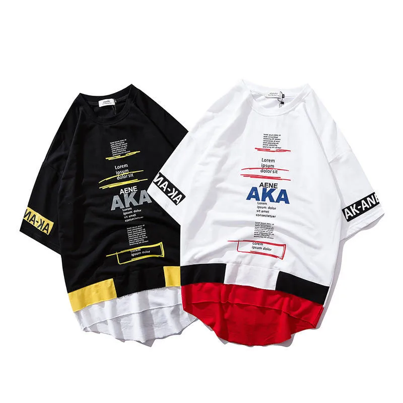 

Korean Hip Hop T Shirt Summer Male Tops Tees Streetwear Casual Harajuku Japanese T Shirts High Street Letter Print T Shirts Boys