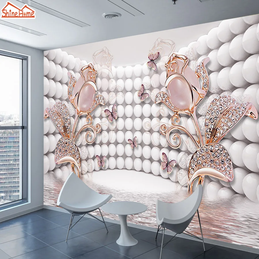 ShineHome-Абстрактные шары обои для 3 d гостиной детские 3d настенная бумага цветочные