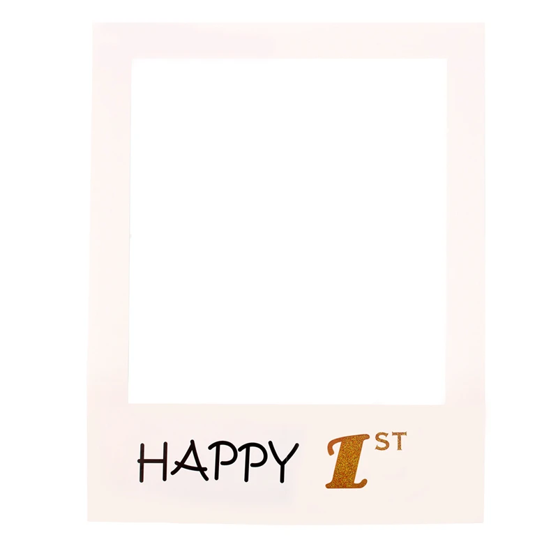 1 Years Photo Frame FENGRISE бумага забавные для фотобудки рамка фото стенд реквизит рамка для дня рождения Дети Семья Свадебные украшения события вечерние принадлежности - Цвет: 1 Years Photo Frame