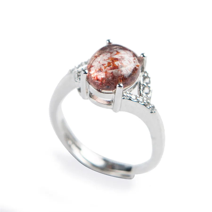 Подлинное натуральное Lepidocrocite супер семь клубники кварцевые кольца для женщин