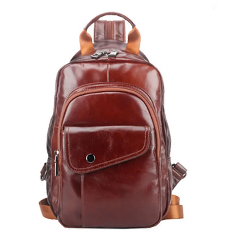 Мужская сумка из натуральной воловьей кожи на грудь сумка-слинг Повседневная для