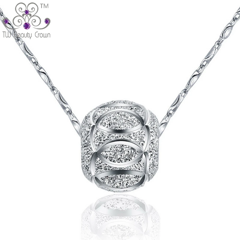 Женское ожерелье с подвеской из 100% серебра 925 пробы бусинами гипоаллергенное