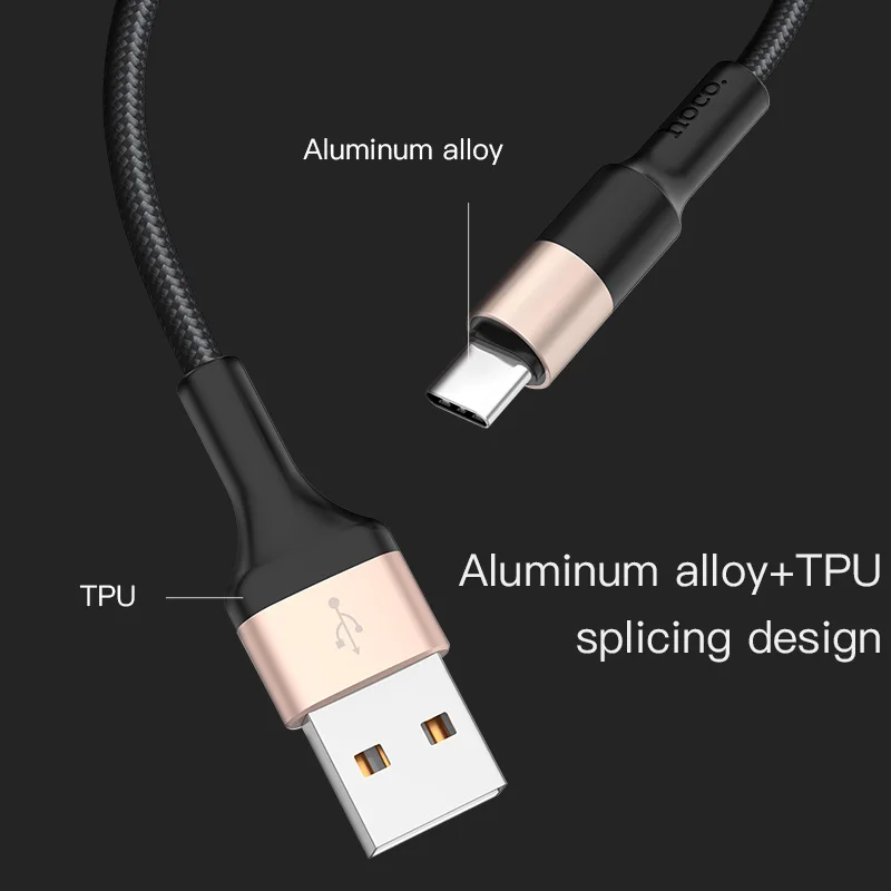 HOCO USB C кабель для Samsung S9 S8 2A Type быстрой зарядки Xiaomi Mi 8 A1 Huawei Синхронизация данных USBC