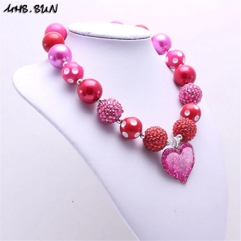 MHS.SUN 2 шт. кулон в виде любящего сердца детское объемное ожерелье из жвачки для