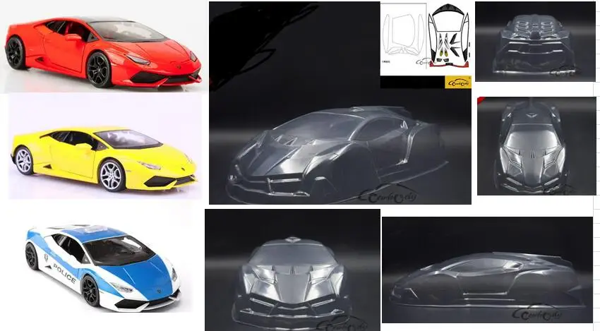 1/14 1/10 масштаб 1/18 Радиоуправляемый игрушечный автомобиль Lamborghinii корпус Плоский