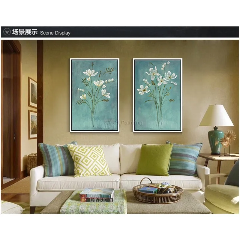 2 Шт. Wall Art Flower Картина Маслом На Холсте Картин Дома декор Для Украшения Нет Кадров