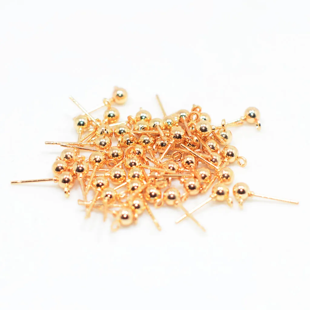 50 шт. шариковые шпильки для ушей серьги с петлей принадлежности изготовления