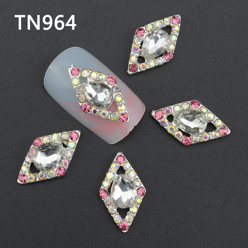 10pcs Glitter Colorful Rhinestones 3d Nail Art Decorations Alloy Sticker Charms Jewelry for Polish Tools TN964 | Красота и здоровье